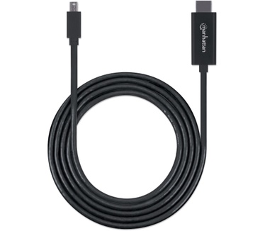 Manhattan Mini DisplayPort to HDMI Cable, 4K, 1.8m, Male to Male, 4K@60Hz (3840 x 2160 at 60 Hz), High Definition Audio, Black