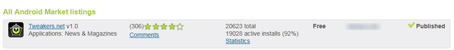 Android Market Tweakers.net app 2