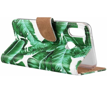 Planten print lederen Bookcase hoesje voor de Huawei P20 Lite - Wit (Huawei P20 Lite) Wit