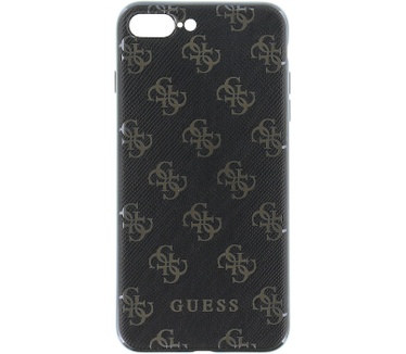 Guess 4G 2017 Soft TPU Case - Apple iPhone 7 Plus (5.5") - Black/Gun Metal