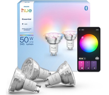 Philips Hue Essential Smart lamp GU10 | White & Color Ambiance | Zigbee | 3 stuks