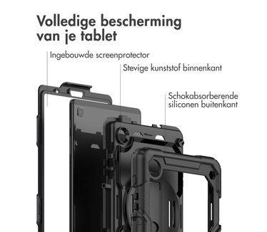 Accezz Rugged Backcover met schouderstrap Samsung Galaxy Tab A7 Lite - Zwart