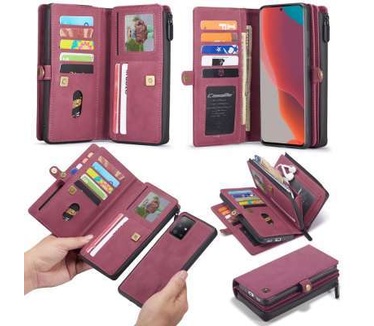 Caseme Samsung Galaxy A71 Luxe Multi Portemonnee Hoesje Rood