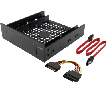 Akasa 5.25 Front Bay Adapter for a 3.5 device/HDD/2.5 HDD/SSD with SATA cables