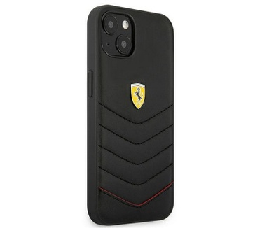 Ferrari Heritage Leather Back Case iPhone 13 Mini (5.4") - Zwart Zwart