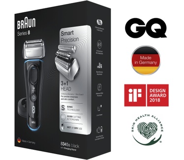 Braun Series 8 8345s Volgende Generatie Elektrisch Scheerapparaat, Oplaadstandaard, Etui, Noir