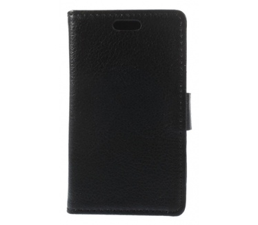Kees Lederlook Portemonnee Hoesje Galaxy Young 2 - Zwart