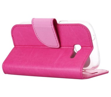 Luxe Lederen Bookcase hoesje voor de Samsung Galaxy Trend Lite - Roze (Samsung Galaxy Trend Lite) Roze