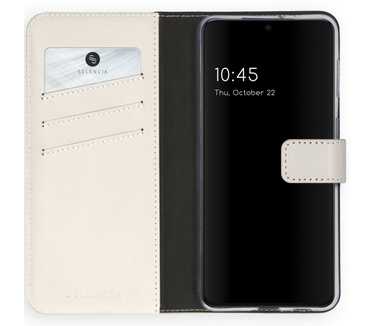 Selencia Echt Lederen Bookcase Samsung Galaxy S21 Plus - Lichtgrijs