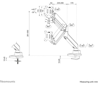 Neomounts by Newstar DS70-450WH1