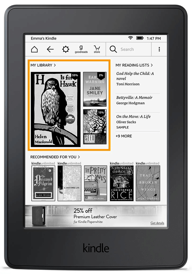 Kindle homescreen update