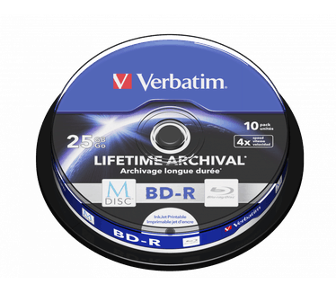 Verbatim 1x10 M-Disc BD-R BluRay 25GB 4x Speed Cake