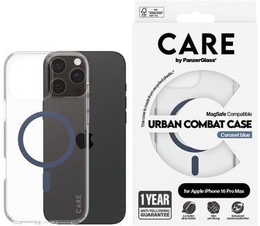 PanzerGlass CARE by PG Blue MagSafe iPhone16 6.9 Pro (Apple - iPhone 2024 6.7'' Pro) Transparant