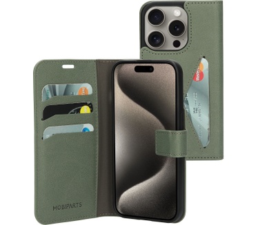 Mobiparts Classic Wallet Case Apple iPhone 15 Pro Stone Green
