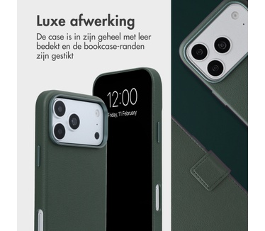 Accezz Leather Bookcase 2-in-1 met MagSafe voor de Apple iPhone 18 Pro Max / 17 Pro Max - Cedar Green