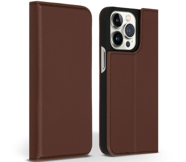 Accezz Premium Leather Slim Bookcase iPhone 13 Pro - Bruin