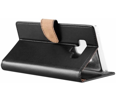 Luxe Lederen Bookcase hoesje voor de Samsung Galaxy Note 9 - Zwart (Samsung Galaxy Note 9) Zwart
