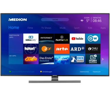 Medion LIFE S14305 Smart-TV, 108 cm (43''), Ultra HD Display, HDR, Dolby Vision, Micro Dimming, MEMC, PVR ready, Netflix, Amazon Prime Video, Bluetooth, DTS HD, HD Triple Tuner, CI+