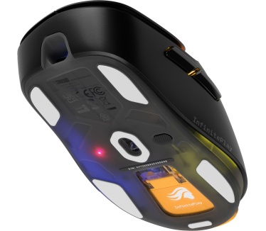 Glorious Glorious Gaming - draadloze gamingmuis Model D3 - Uitwisselbaar InfinitePlay-batterijsysteem, 8k polling, 130M click optische schakelaars, licht gewicht van 69 g, 30K DPI optische sensor, RGB - Zwart