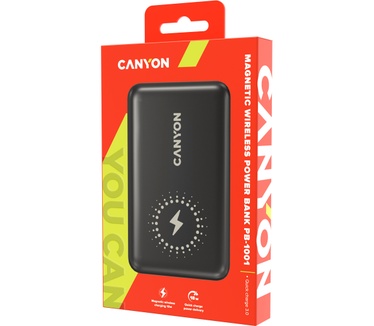 Canyon PB-1001 Wireless Powerbank Zwart