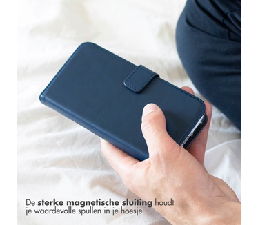 Selencia Echt Lederen Bookcase Samsung Galaxy S22 Plus - Blauw