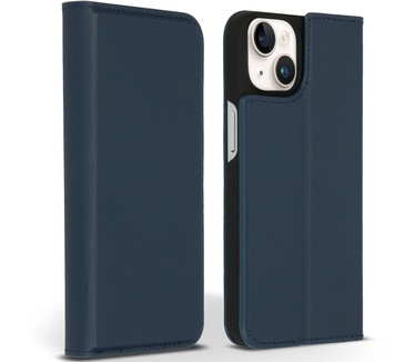 Accezz Premium Leather Slim Bookcase iPhone 14 - Donkerblauw