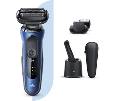 Braun Series 6 60-B7500cc Elektrisch Scheerapparaat Met SmartCare Center, Baardtrimmer, Blauw