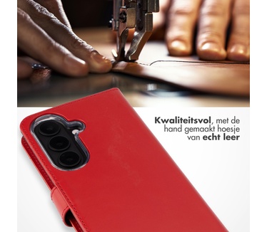 Selencia Echt Leren Bookcase Samsung Galaxy S26 Plus - Rood