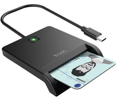Trust Primo Smartcard Reader - Smartcardlezer – USB-C aansluiting – Compact ontwerp – Zwart