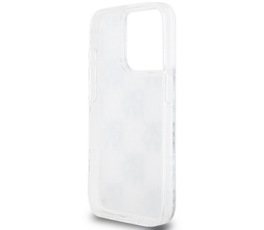 DKNY DKNY Liquid Glitter Checkered Back Case iPhone 15 Pro (6.1") Wit Wit