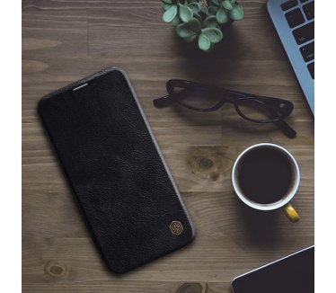 Nillkin Qin PU Book Case - Apple iPhone 12 Pro Max (6.7") - Zwart Zwart
