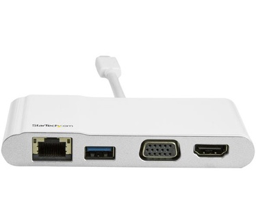 Startech.com USB-C multiport adapter voor Laptops 4K HDMI of VGA GbE USB 3.0 wit / zilver