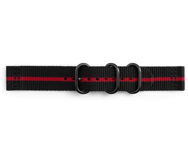 Samsung Gear Sport Premium Nato Armband Zwart/Rood