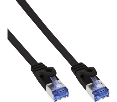 InLine RJ45/RJ45 Cat6a 0.5m Blauw, Zwart