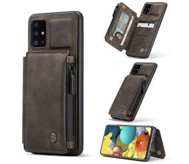 Caseme Samsung Galaxy A51 Back Cover Wallet Case - Coffee