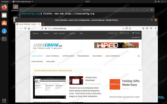 Firefox starten vanaf commandline