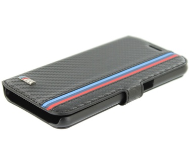 BMW M collectie Carbon Bookcase hoesje met strepen voor de Samsung Galaxy S6 (Galaxy S6) Zwart
