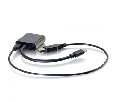 CablesToGo 8in Mini DisplayPort[TM] mannelijk naar VGA+ audio vrouwelijk actieve adapterconverter – Zwart