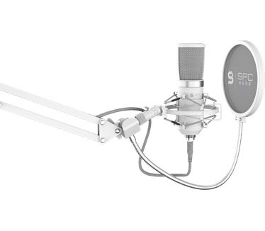 SilentiumPC Mic SPC Gear SM950T Streaming MicUSB Onyx White