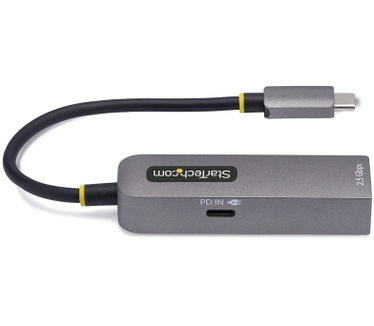 Startech.com 2.5GbE USB-C naar Ethernet Adapter, 100W PD Pass-Through, NBASE-T NIC, USB 3.0 Type-C 2.5/1G Multi Speed Netwerk, Thunderbolt Compatibel, Windows & Mac