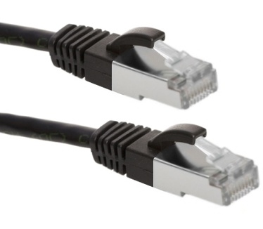 Eeconn Cat.6A S/FTP Patchkabel, AWG26, LSZH, Zwart, 1.5m