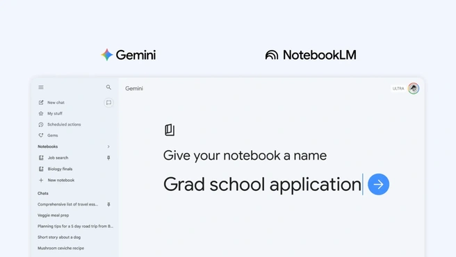 Notebooks in Gemini