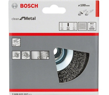 Bosch Clean for Metal kegelborstels, gegolfde draad