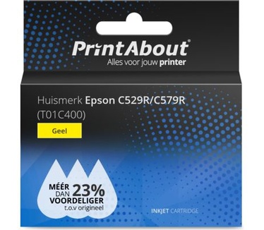 PrintAbout Huismerk Epson C529R/C579R (T01C400) Inktcartridge Geel Hoge capaciteit