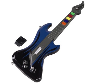 Hama Wireless Guitar Blauw, Wit, PlayStation 2