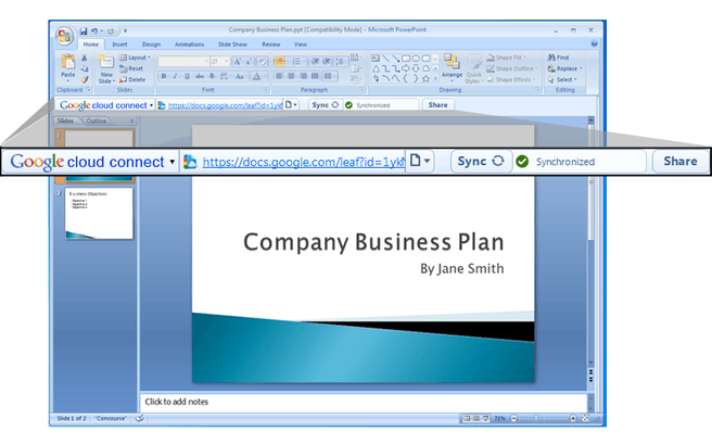 Google Cloud Connect for Microsoft Office