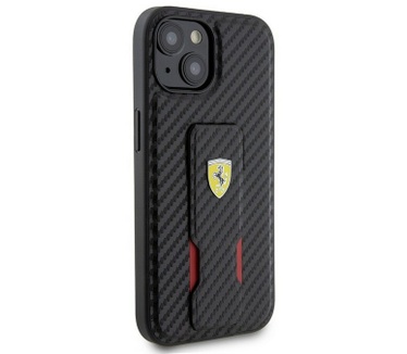 Ferrari Carbon Grip Back Case - Apple iPhone 15 (6.1") - Zwart Zwart