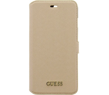 Guess Saffiano PU Leather BookCase - iPhone 7 Plus (5.5") - Beige Beige
