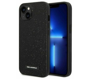 Karl Lagerfeld Glitter Back Case - Apple iPhone 14 (6.1") - Zwart Zwart