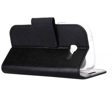 Luxe Lederen Bookcase hoesje voor de Samsung Galaxy Trend Lite - Zwart (Samsung Galaxy Trend Lite) Zwart